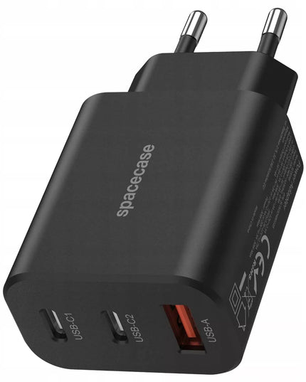 Spacecase 30W tinklo įkroviklis telefonui, greitas įkrovimas, 3x USB, USB-C