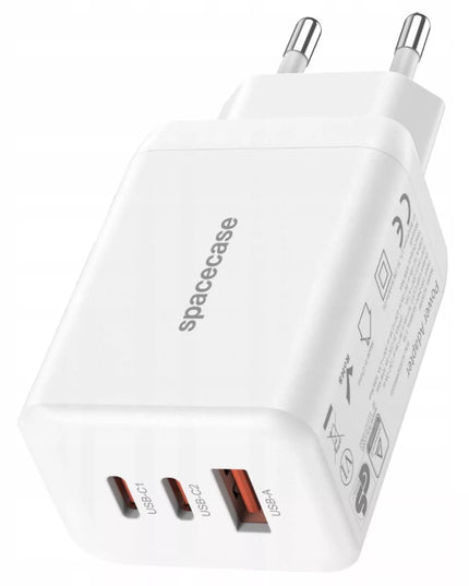 TINKLO ĮKROVIKLIS SPACECASE 65W, GREITAS GAN ĮKROVIKLIS, 2X USB-C, USB-A