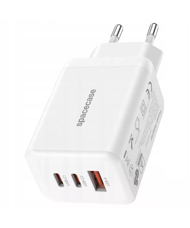 TINKLO ĮKROVIKLIS SPACECASE 65W, GREITAS GAN ĮKROVIKLIS, 2X USB-C, USB-A