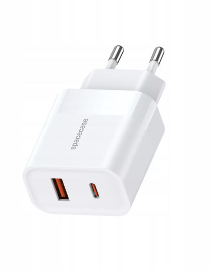 Greitas tinklo įkroviklis Spacecase 20W universalus USB USB-C adapteris telefonui