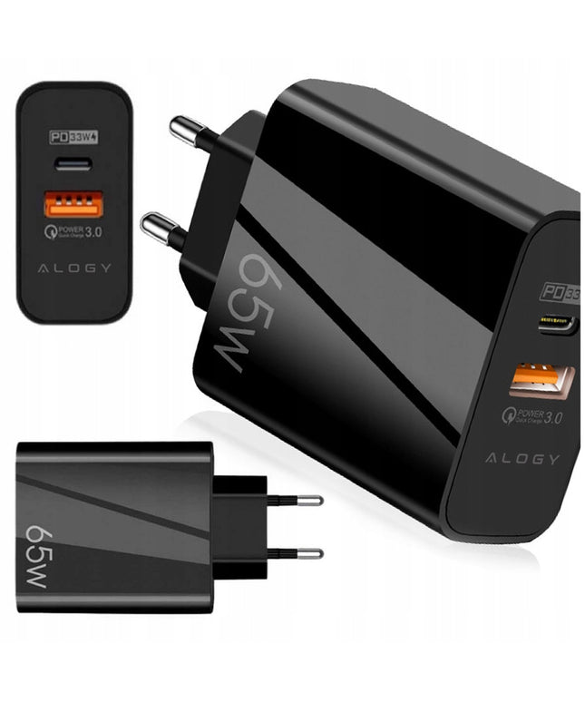 Greitas sieninis įkroviklis USB-A USB QC 3.0 65W USB-C PD Tipas C telefonui