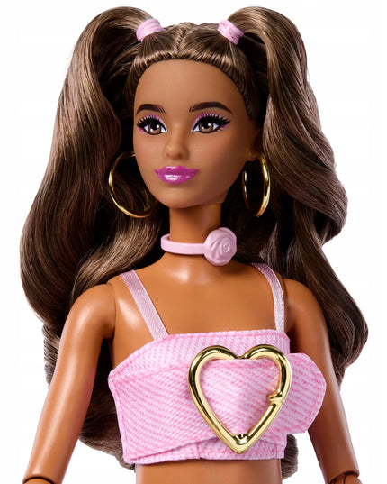 Lėlė Barbie Deluxe #12 Style Pink Denim madingų drabužių rinkinys + aksesuarai