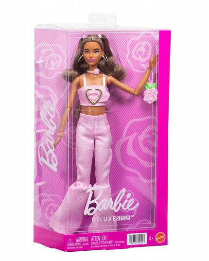 Lėlė Barbie Deluxe #12 Style Pink Denim madingų drabužių rinkinys + aksesuarai