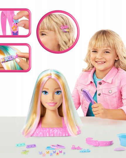 „Barbie“ plaukų stilizavimo galva, šviesūs plaukai, „Deluxe“, JFG81