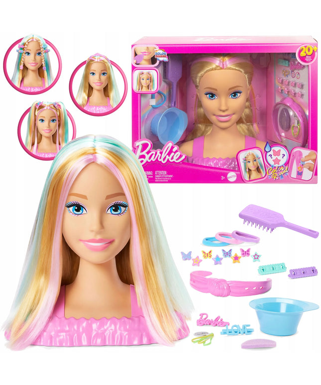„Barbie“ plaukų stilizavimo galva, šviesūs plaukai, „Deluxe“, JFG81