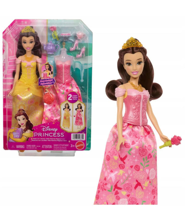 „Disney Princess“ Bella lėlė „Gražuolė ir pabaisa“, 2 viename istorijų rinkinys