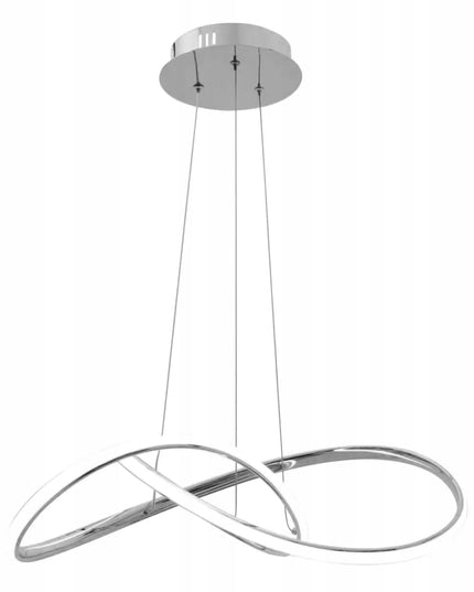 LED lubinis pakabinamas šviestuvas, sidabrinė juosta, su pulteliu, keičiama spalva