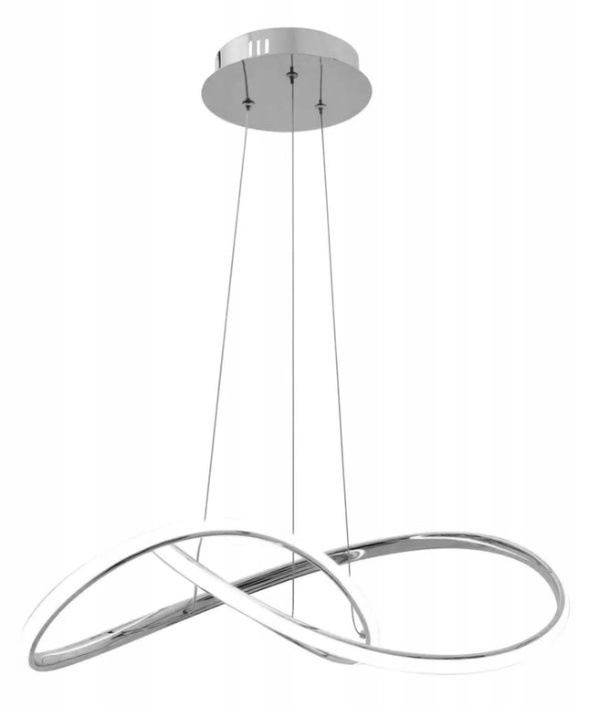 LED lubinis pakabinamas šviestuvas, sidabrinė juosta, su pulteliu, keičiama spalva