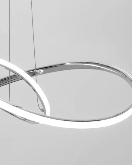 LED lubinis pakabinamas šviestuvas, sidabrinė juosta, su pulteliu, keičiama spalva