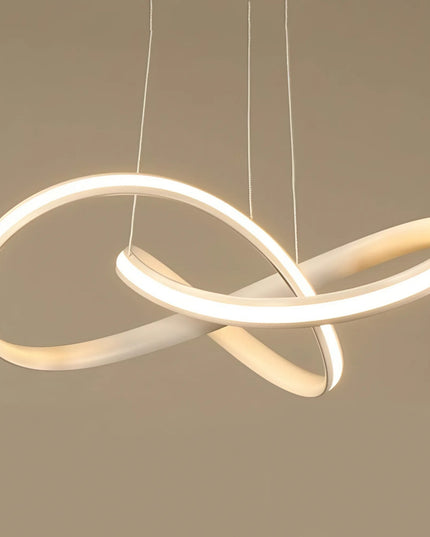 Auksinė pakabinama lubinė LED lempa, sietynas su juosta ir nuotolinio valdymo pulteliu, keičiama spalva