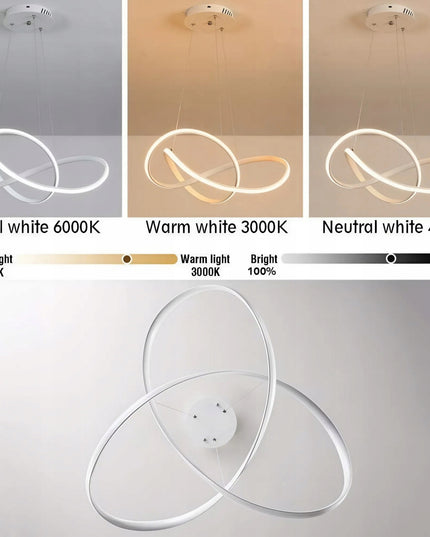 Auksinė pakabinama lubinė LED lempa, sietynas su juosta ir nuotolinio valdymo pulteliu, keičiama spalva