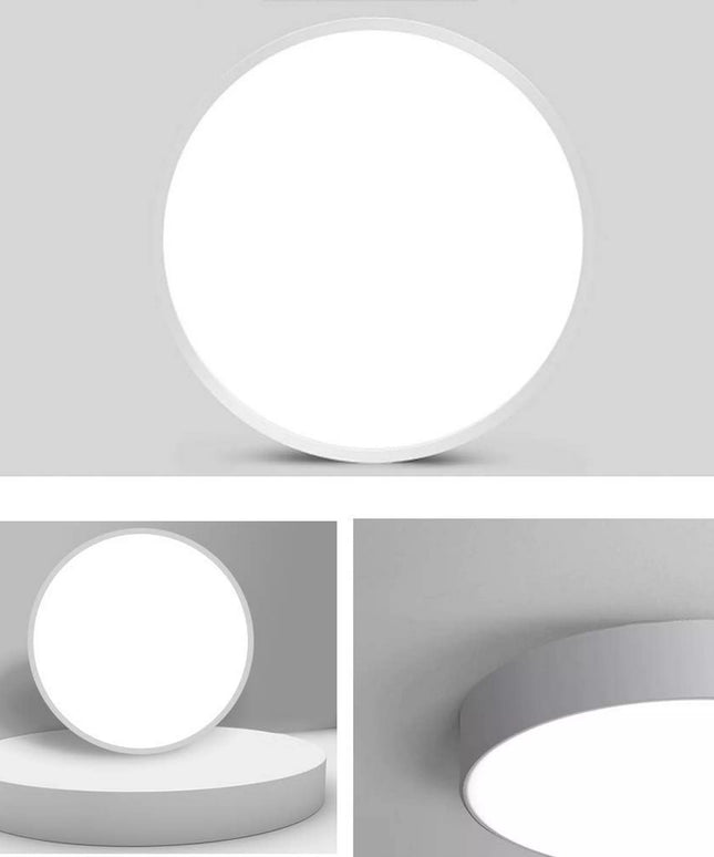 Apvalus 60 cm baltas lubinis „Temar“ CLEO šviestuvas – modernus LED plafonas su nuotolinio valdymo pulteliu ir reguliuojama spalvų temperatūra