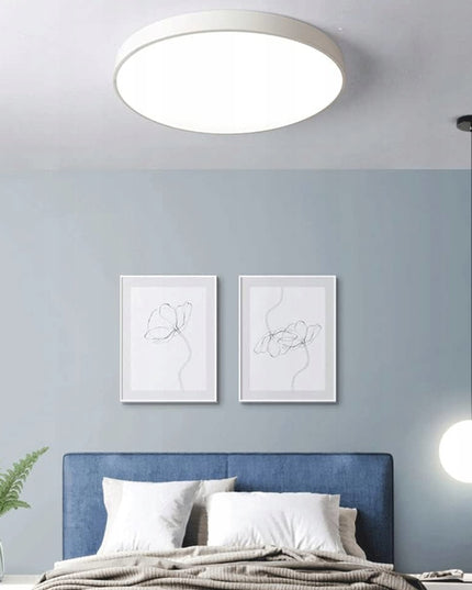 LED lubinis šviestuvas 60 cm, baltas, pakabinamas, loft stiliaus šviestuvas su nuotolinio valdymo pulteliu, 3 spalvos, 60W