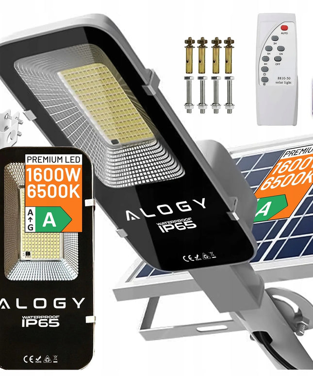 Saulės gatvės šviestuvas Alogy 1600W LED su judesio jutikliu