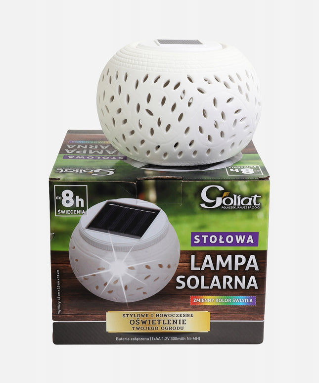 Saulės LED dekoratyvinė stalinė lempa terasai, balkonui