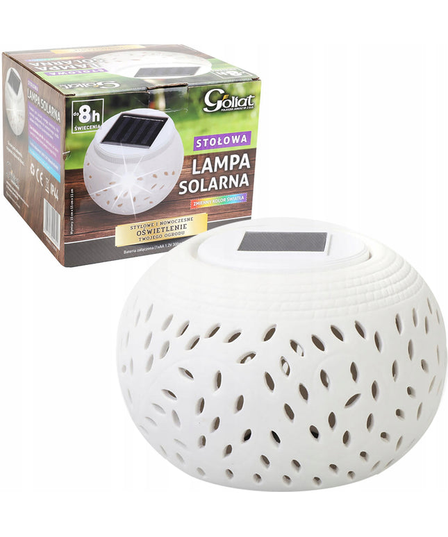Saulės LED dekoratyvinė stalinė lempa terasai, balkonui