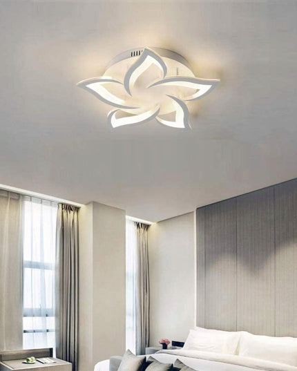 Lubinis šviestuvas baltas LED plafonas 55 cm gėlės formos su nuotolinio valdymo pulteliu keičiama spalvos temperatūra