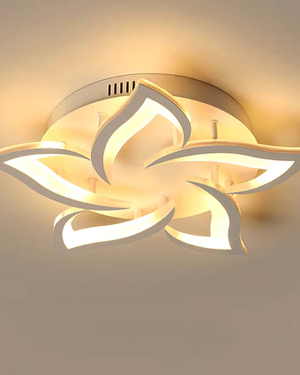 Lubinis šviestuvas baltas LED plafonas 55 cm gėlės formos su nuotolinio valdymo pulteliu keičiama spalvos temperatūra