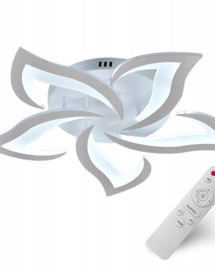 Lubinis šviestuvas baltas LED plafonas 55 cm gėlės formos su nuotolinio valdymo pulteliu keičiama spalvos temperatūra