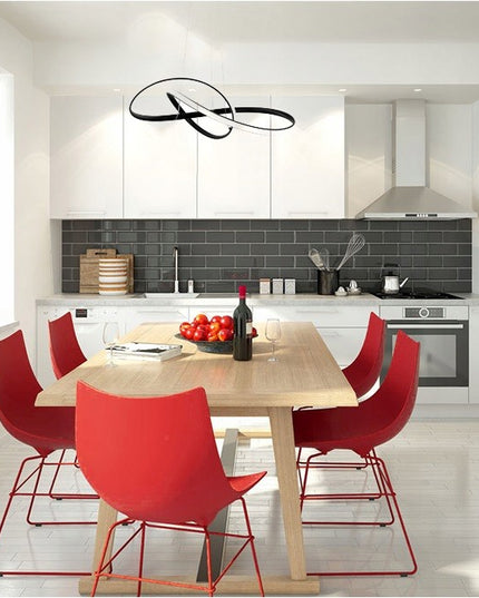 Lubinis LED šviestuvas, pakabinamas, juodas, 3 spalvos + pultelis