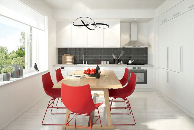 Lubinis LED šviestuvas, pakabinamas, juodas, 3 spalvos + pultelis