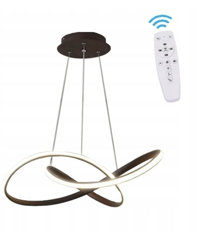 Lubinis LED šviestuvas, pakabinamas, juodas, 3 spalvos + pultelis