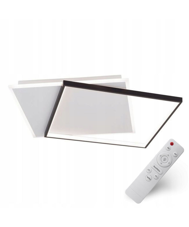 Lubinis LED šviestuvas (plafonas) 50cm kvadratinis su pulteliu, keičiama spalvos temperatūra