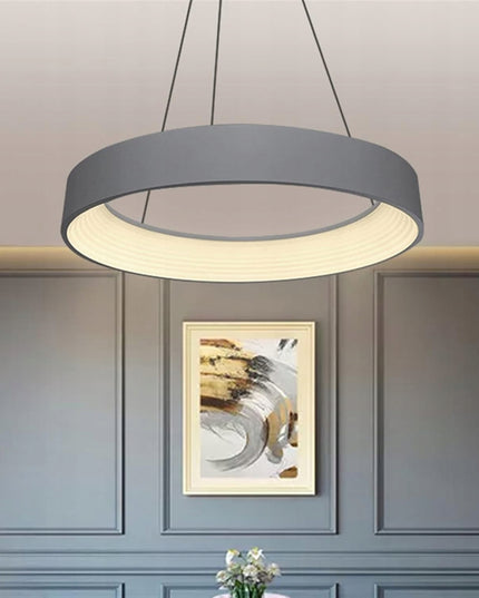 Pakabinamas LED lubinis šviestuvas, liustra/plafonas, 3 šviesos spalvos, su pulteliu, pilkas