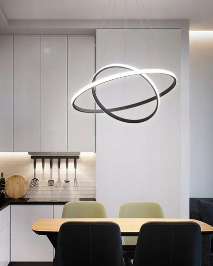 LED lubinis šviestuvas, kabantis sietynas su pulteliu, juodas, 60cm, keičiama spalvos temperatūra