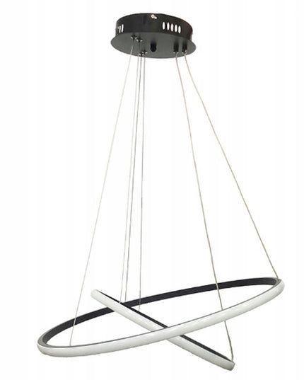 LED lubinis šviestuvas, kabantis sietynas su pulteliu, juodas, 60cm, keičiama spalvos temperatūra