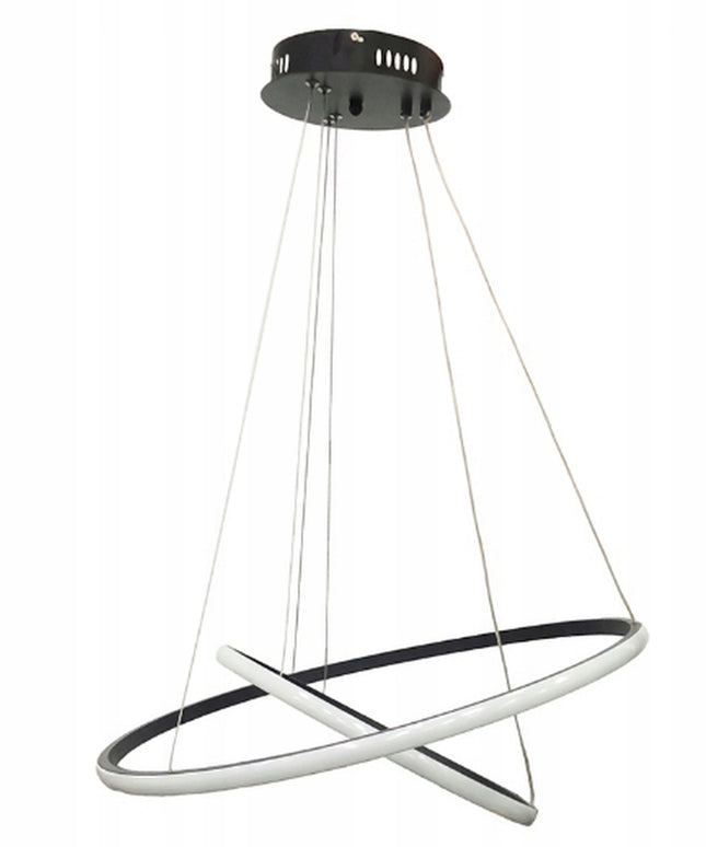 LED lubinis šviestuvas, kabantis sietynas su pulteliu, juodas, 60cm, keičiama spalvos temperatūra