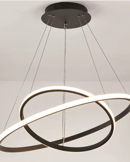 LED lubinis šviestuvas, kabantis sietynas su pulteliu, juodas, 60cm, keičiama spalvos temperatūra