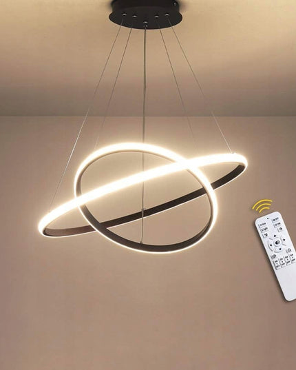 LED lubinis šviestuvas, kabantis sietynas su pulteliu, juodas, 60cm, keičiama spalvos temperatūra