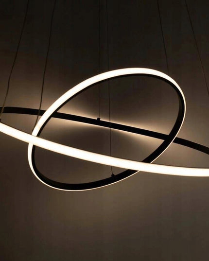 LED lubinis šviestuvas, kabantis sietynas su pulteliu, juodas, 60cm, keičiama spalvos temperatūra