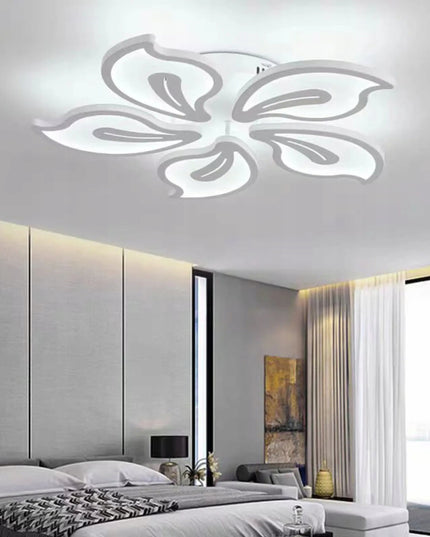 Lubinis šviestuvas LED 60cm, baltos gėlės formos, su pulteliu, reguliuojama spalvos temperatūra