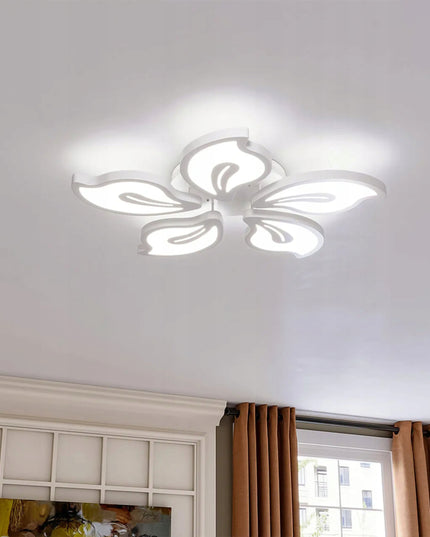 Lubinis šviestuvas LED 60cm, baltos gėlės formos, su pulteliu, reguliuojama spalvos temperatūra