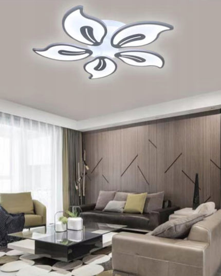 Lubinis šviestuvas LED 60cm, baltos gėlės formos, su pulteliu, reguliuojama spalvos temperatūra