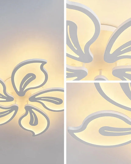 Lubinis šviestuvas LED 60cm, baltos gėlės formos, su pulteliu, reguliuojama spalvos temperatūra