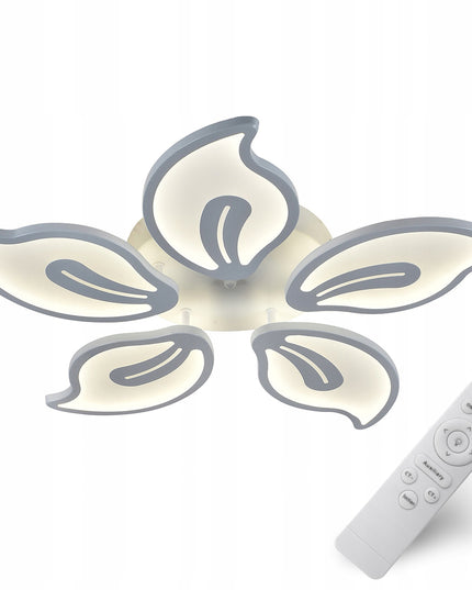 Lubinis šviestuvas LED 60cm, baltos gėlės formos, su pulteliu, reguliuojama spalvos temperatūra