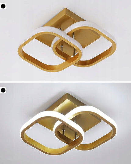 Auksinis modernus LED lubinis šviestuvas (plafonas) pakabinamas, lofto stiliaus, neutralios spalvos