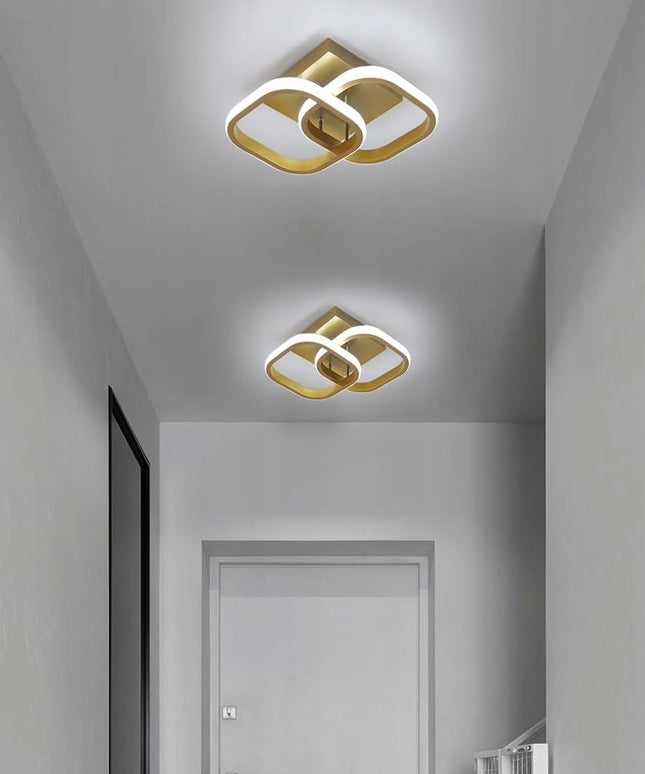 Auksinis modernus LED lubinis šviestuvas (plafonas) pakabinamas, lofto stiliaus, neutralios spalvos