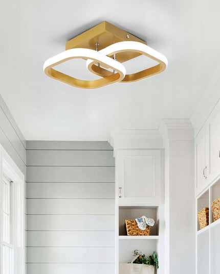 Auksinis modernus LED lubinis šviestuvas (plafonas) pakabinamas, lofto stiliaus, neutralios spalvos