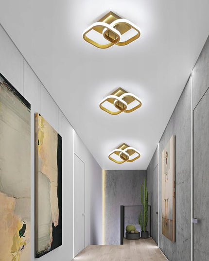 Auksinis modernus LED lubinis šviestuvas (plafonas) pakabinamas, lofto stiliaus, neutralios spalvos