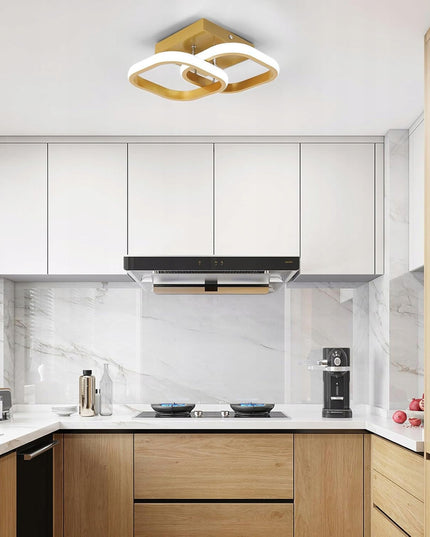 Auksinis modernus LED lubinis šviestuvas (plafonas) pakabinamas, lofto stiliaus, neutralios spalvos