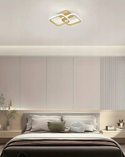 Auksinis modernus LED lubinis šviestuvas (plafonas) pakabinamas, lofto stiliaus, neutralios spalvos