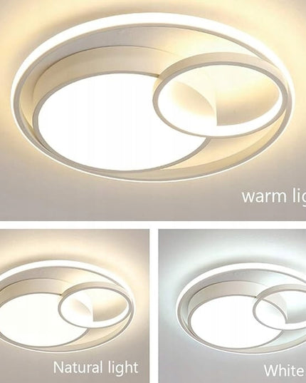 Lubinis šviestuvas plafonas liustra baltas LED 18W loftas pakabinamas + nuotolinio valdymo pultelis