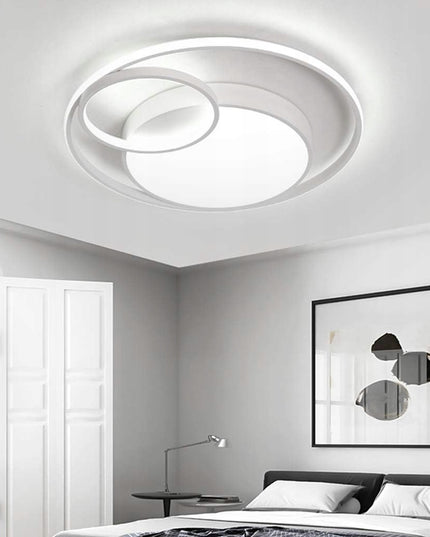 Lubinis šviestuvas plafonas liustra baltas LED 18W loftas pakabinamas + nuotolinio valdymo pultelis