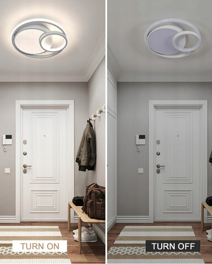 Lubinis šviestuvas plafonas liustra baltas LED 18W loftas pakabinamas + nuotolinio valdymo pultelis