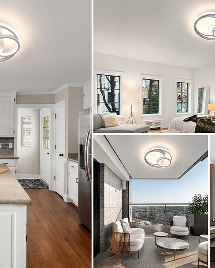 Lubinis šviestuvas plafonas liustra baltas LED 18W loftas pakabinamas + nuotolinio valdymo pultelis