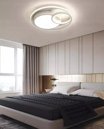 Lubinis šviestuvas plafonas liustra baltas LED 18W loftas pakabinamas + nuotolinio valdymo pultelis